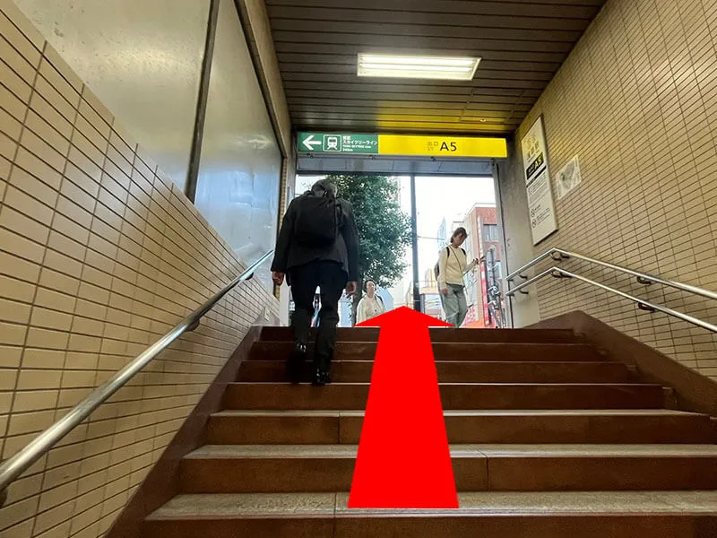 階段に上がってください。